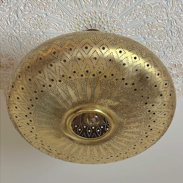 Antique Brass Hanging Lamp Shade — Moroccan Style Lamp - Image 4