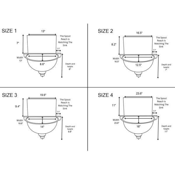 Wall-Mounted Copper Bath Sink
