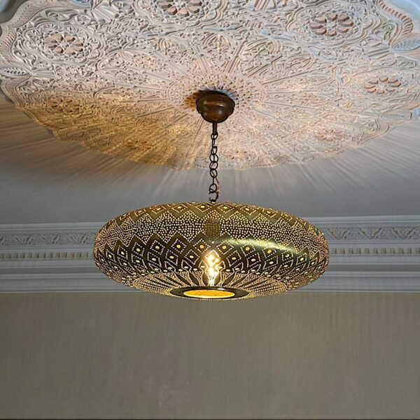 Antique Brass Hanging Lamp Shade — Moroccan Style Lamp - Image 5