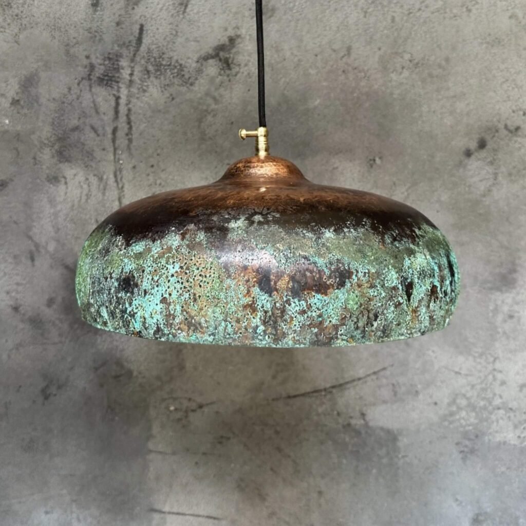 Green Patina Copper Kitchen Island Light