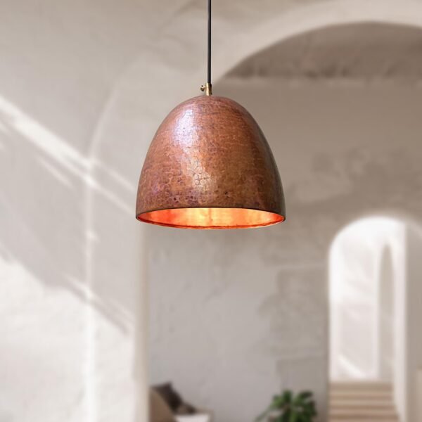 hammered copper pendant light