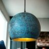 blue patina pendant light
