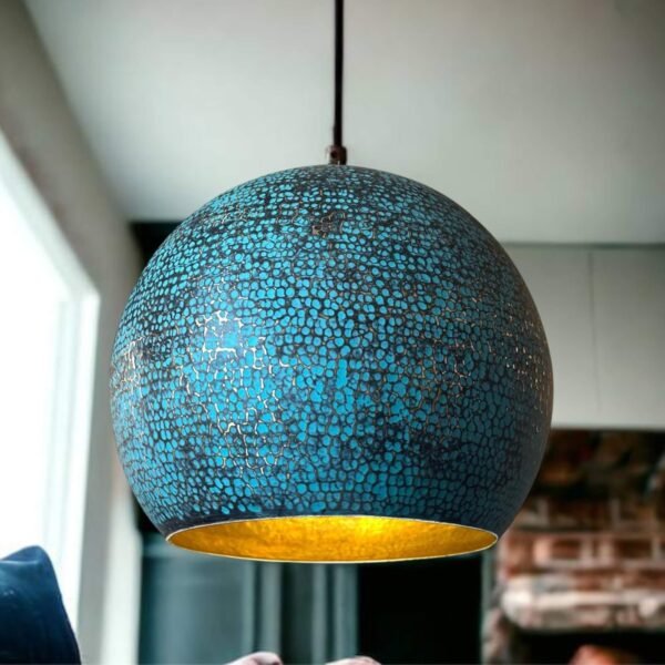 blue patina pendant light