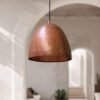 hammered copper pendant light
