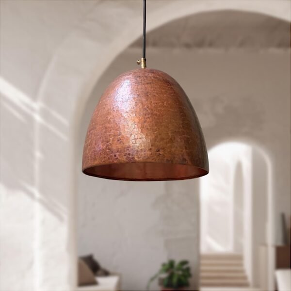 hammered copper pendant light