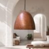hammered copper pendant light