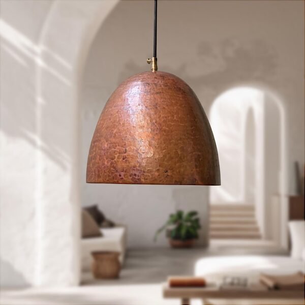 hammered copper pendant light