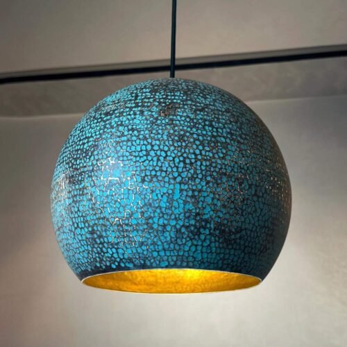 blue patina pendant light