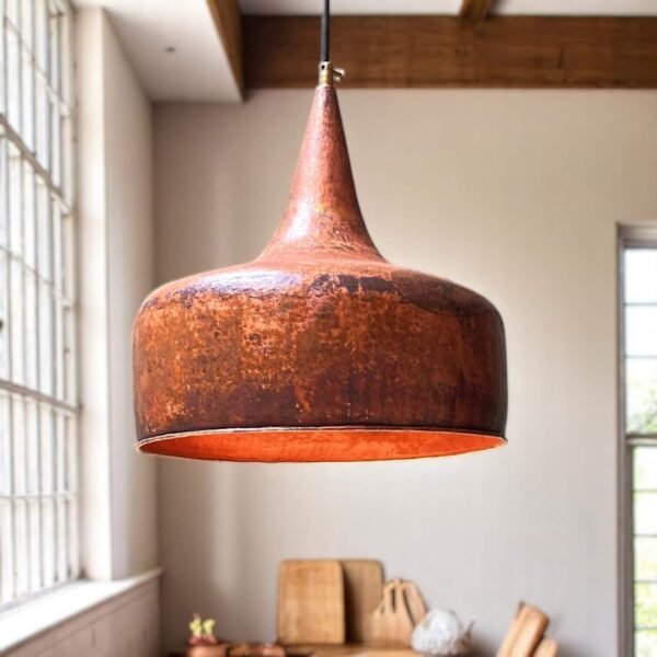 Aged Copper Lighting Pendant Kitchen Island — Onion Shape - Image 7
