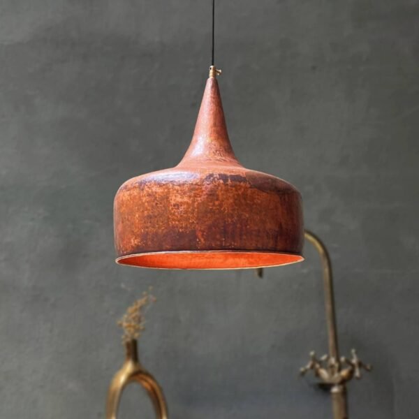 Aged Copper Lighting Pendant Kitchen Island — Onion Shape - Image 6
