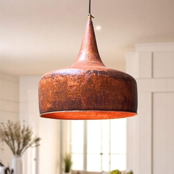 Aged Copper Lighting Pendant Kitchen Island — Onion Shape