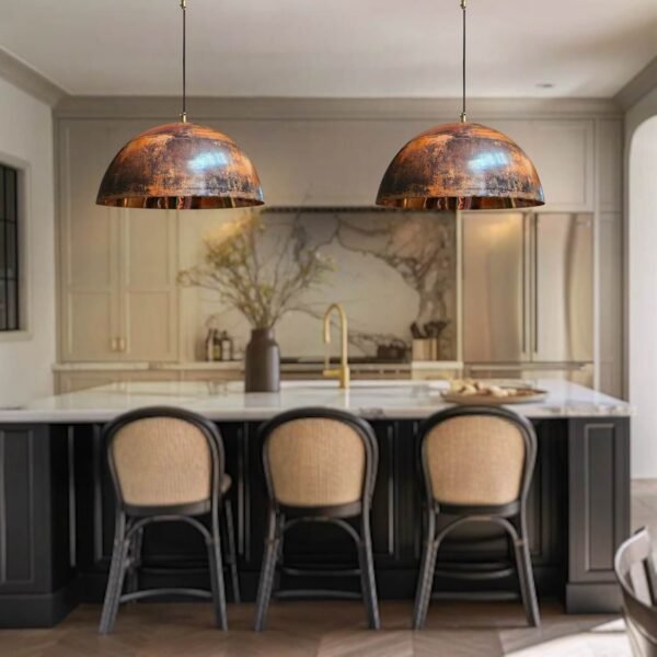 Rustic Light Fixture For Kitchen Islands — Earthy Copper Pendant Light - Image 5